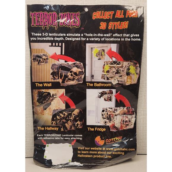 Halloween Gotcha Terror Zones The Bathroom 3-D Hole In The Wall Effect 15" x 10" - Picture 3 of 3